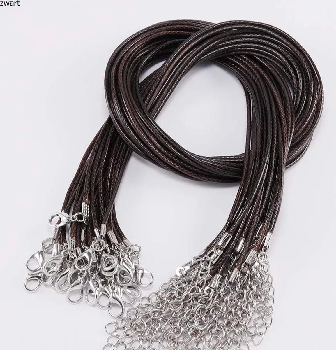 10 Kettingen | Sieraad | Ketting koord leder | Zwart | Veter ketting | direct snel leverbaar| Bol.com